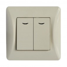 Διακόπτης Κομιτατέρ με Λυχνία Μπεζ 10A Lineme H-Series 50-00106-30